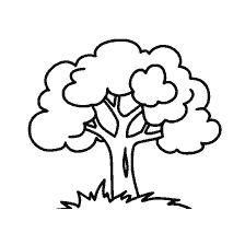 página para colorear: Colorear madera con nubes y hierba