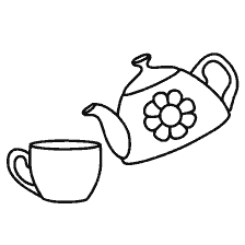 página para colorear: Tetera para colorear y taza