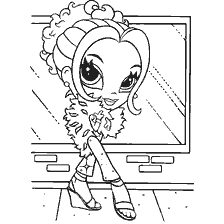 kleurplaat: lisa Frank, The Glamorous Girl