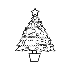 página para colorir: Colorir uma &aacute;rvore de Natal elegante
