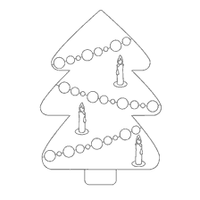 página para colorir: Colorir &aacute;rvore de Natal com velas e contas
