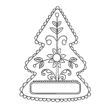 página para colorir: Colorindo uma &aacute;rvore de Natal elegante com um padr&atilde;o floral