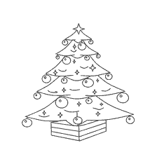 página para colorir: &Aacute;rvore de Natal com brinquedos para colorir