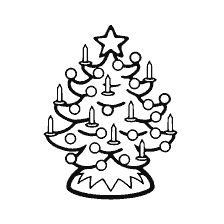 página para colorir: Colorir &aacute;rvore de Natal com velas