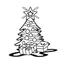 página para colorir: Colorir &aacute;rvore de Natal com presentes