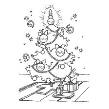 página para colorir: Colorir &aacute;rvore de Natal com presentes