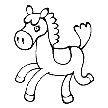 coloring page: Horse coloring, cute and playful drawing