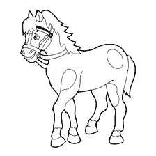 coloring page: Horse for painting in black and white version