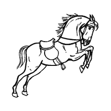 coloring page: Horse jumps on colouring book