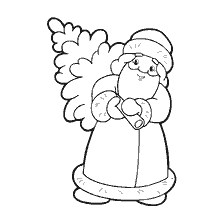 página para colorir: Colorir Santa Cl&aacute;usula com uma &aacute;rvore de Natal