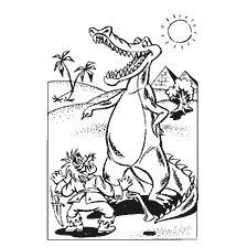 pagina da colorare: Illustrazione dalla fiaba di Korney Chukovsky &ldquo;Crocodile e Barmalei&rdquo;