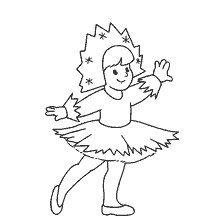 página para colorir: Desenho de um traje de carnaval de floco de neve para colorir