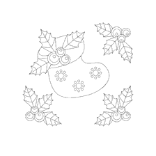 página para colorir: Meia de Natal com plantas