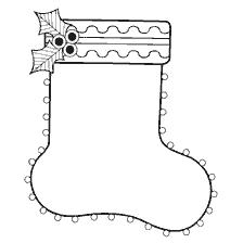 página para colorir: Meia de Natal colorida com j&oacute;ias