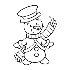 página para colorir: Colorir um boneco de neve com uma cara feliz