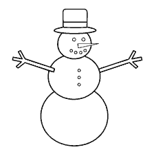 página para colorir: Homem de neve colorido