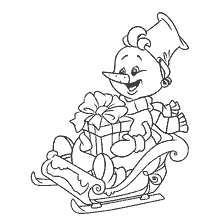 página para colorir: Boneco de neve com presentes