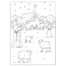 página para colorir: Colora&ccedil;&atilde;o de Natal: Os Pastores em Jesus