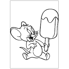 coloring page: Cartoon scene with Jerry holding an Eskimo