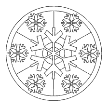 página para colorir: Colorir flocos de neve em estilo de vidro manchado