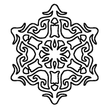 página para colorir: Enfeite bonito na forma de um floco de neve para colorir