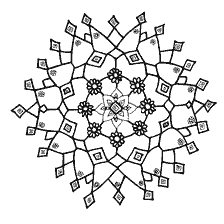 página para colorir: Desenho de floco de neve com padr&otilde;es florais