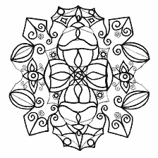 página para colorir: Colorir flocos de neve com design padr&atilde;o