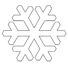 página para colorir: O contorno de um floco de neve cl&aacute;ssico para colorir