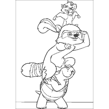 coloring page: Characters from Forest Bratva: Turtle, Erjay on Hammy