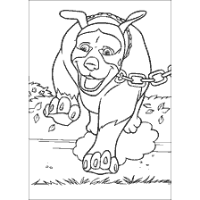 coloring page: Coloring of a big dog from the cartoon Forest Brother