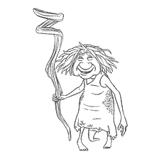 pagina da colorare: Nonna colorante della famiglia Croods