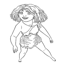 pagina da colorare: Ip dalla famiglia Croods sotto forma di un libro colorante