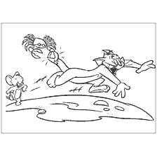 coloring page: Tom and Jerry: The crab on Tom's tail
