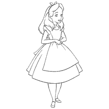 pagina da colorare: Colorare ragazza Alice nel paese delle meraviglie