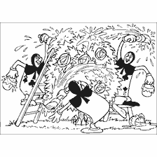 pagina da colorare: Alice in Wonderland personaggi dipingere rose bianche rosso