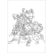 pagina da colorare: Alice e carte dipingere rose in Wonderland