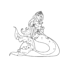 coloring page: Coloring Princess Barbie's Mermaid