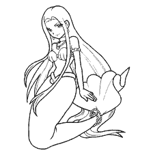 coloring page: A charming mermaid for coloring
