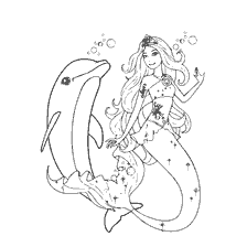 coloring page: Coloring Mermaid and Delphine
