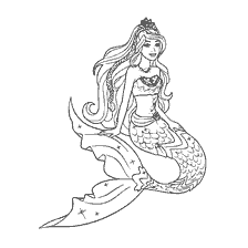 coloring page: The Barbie Mermaid in Coloring Style