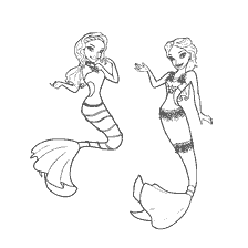 coloring page: Coloring picture of mermaids and Barbie sirens
