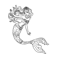 coloring page: Barbie's mermaid coloring book is a mermaid princess