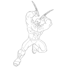 pagina da colorare: Disegno di Drax il Distruttore con due lame