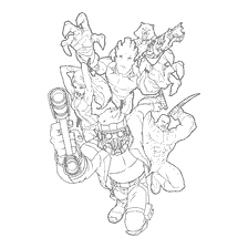 pagina da colorare: Personaggi dei Guardiani della Galassia