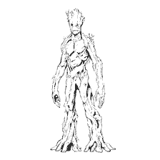 pagina da colorare: Groot &egrave; un personaggio Guardiani del Galaxy nel libro colorante