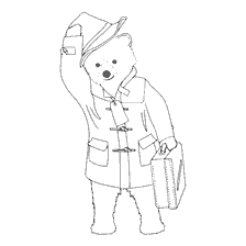 pagina da colorare: Cuscinetto Paddington in cappotto con custodia