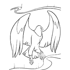 coloring page: Coloring the eagle from the cartoon Brother Bear