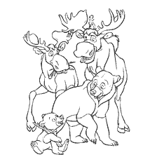 coloring page: Coloring with characters from the cartoon Brother Bear