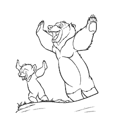 coloring page: Coloring Codes and Kenai from Brother Bears