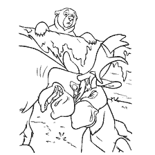 coloring page: Coloring with moose and Kenai from the cartoon Brother Bear